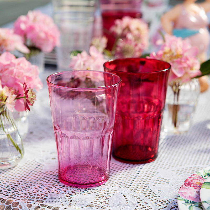 Cuisine Drikkeglass 6-pk plast rosa