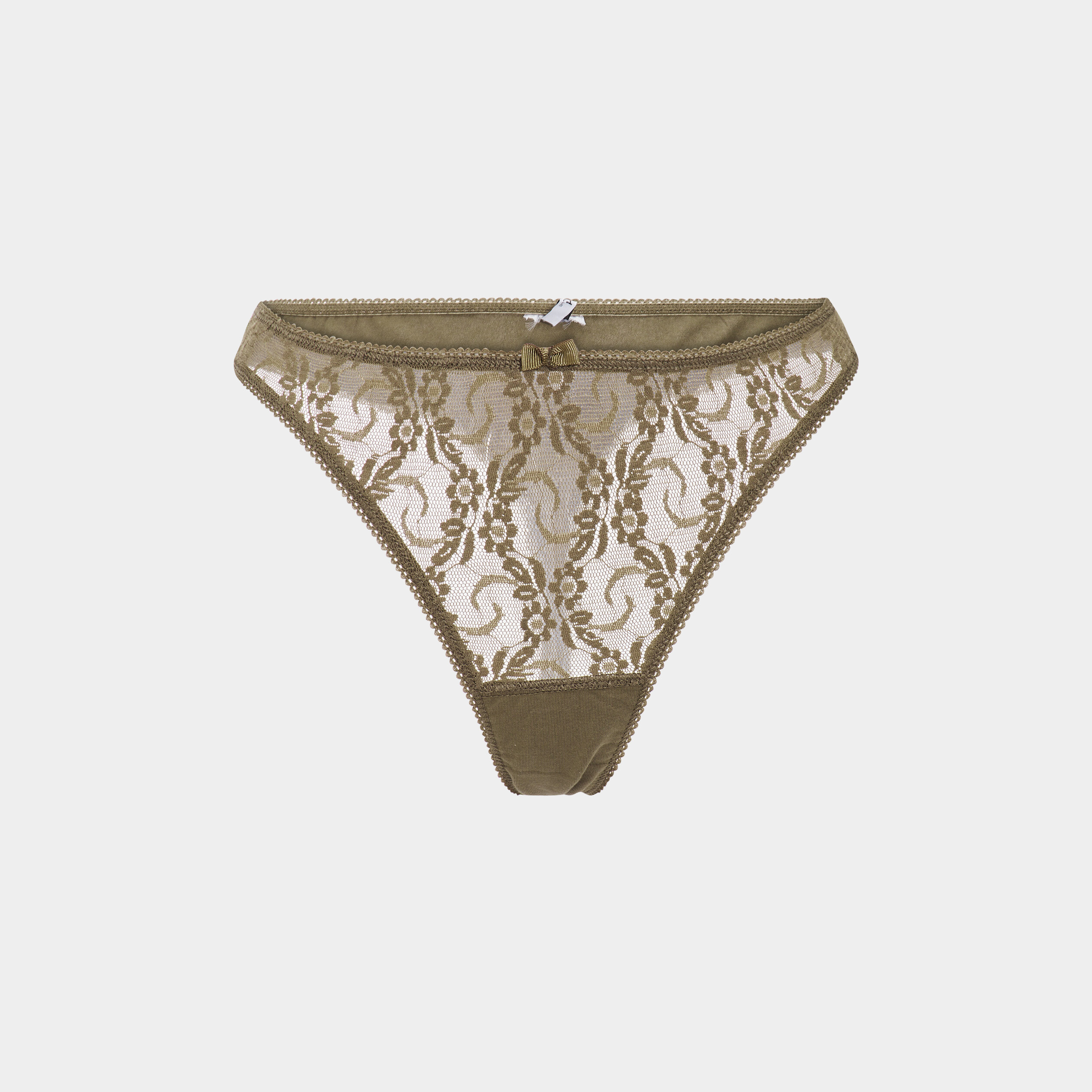 String avec dentelle vert kaki femme | La Halle