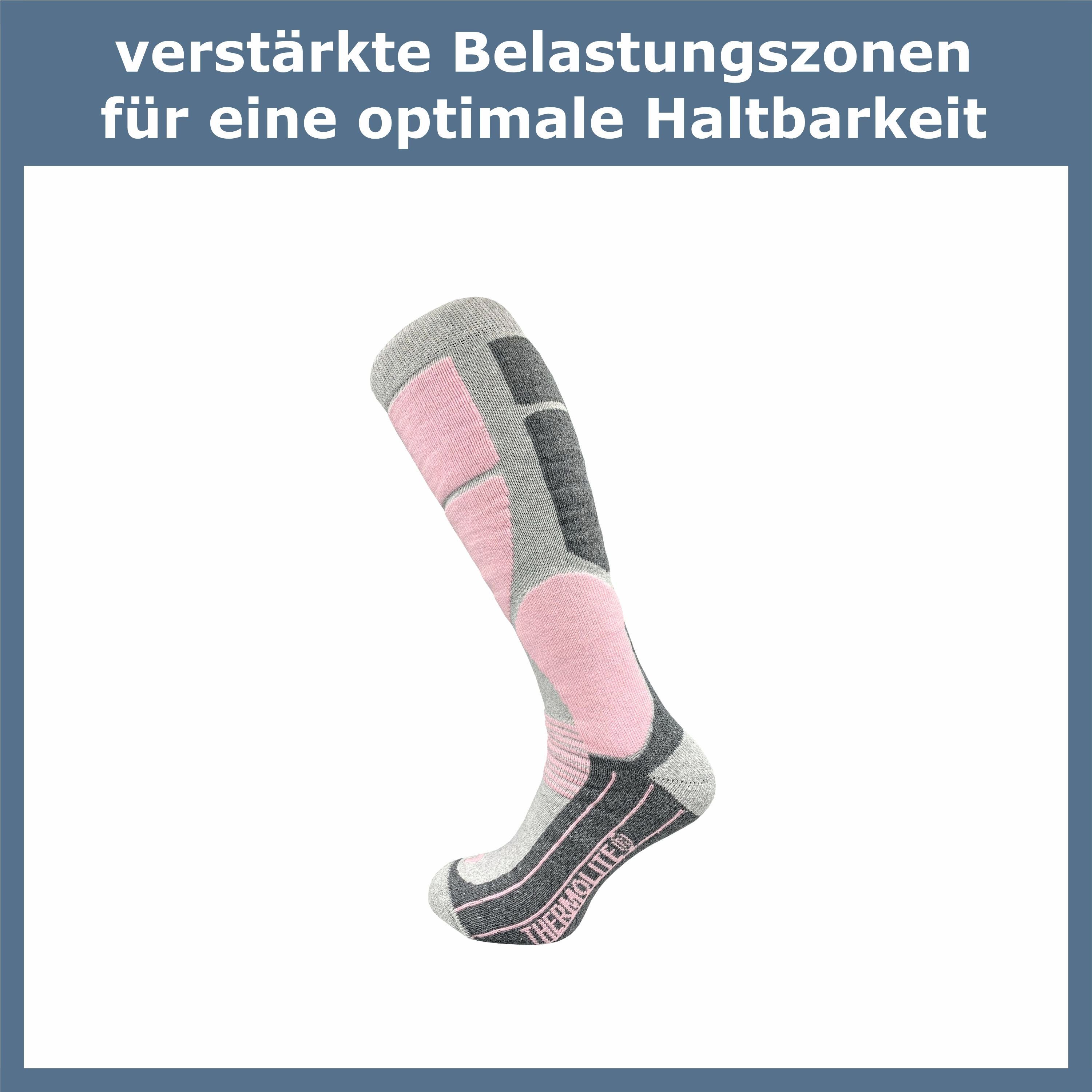 GAWILO Skisocken für Damen mit Spezialpolsterung und wärmender THERMOLITE® Funktion (2 Paar) auch für Snowboard, Trekking oder als Thermosocke geeignet