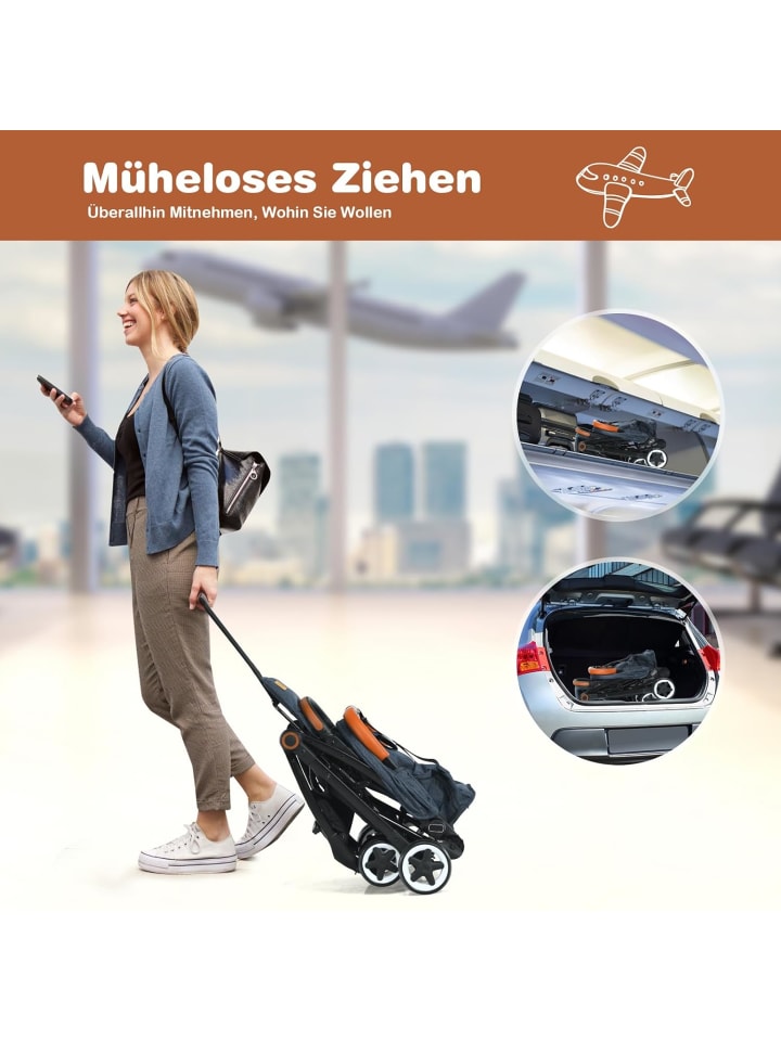 COSTWAY Kinderwagen in Blau günstig kaufen 70x40 cm