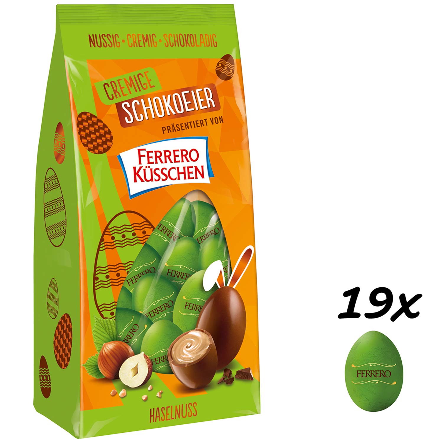 Ferrero Küsschen Cremige Schokoeier Klassik Haselnuss 100g