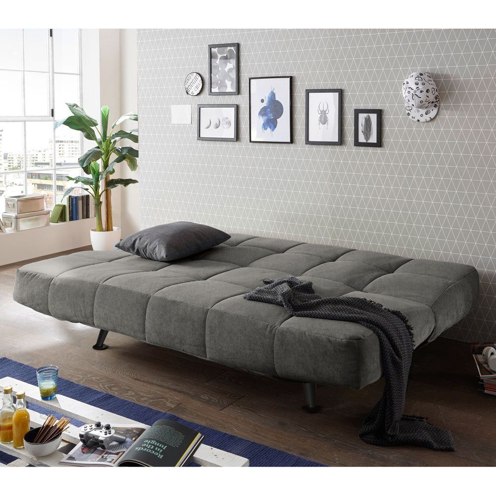 Lomadox Schlafsofa INSUL-09, mit Bettkasten in 208x134 cm, in der Farbe stone
