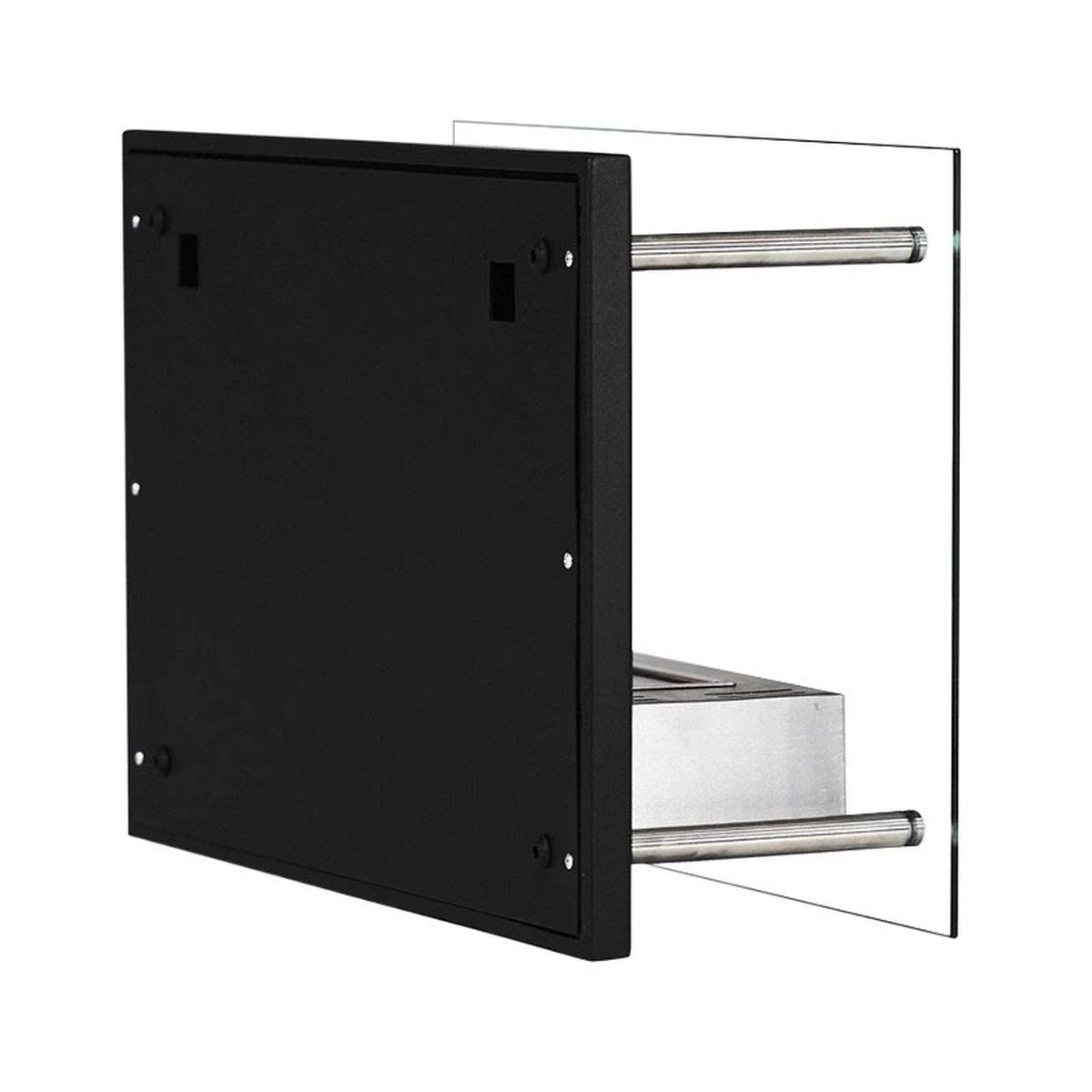 ScandiFlames Nevada Bio-Wandkamin, Schwarzer Bioethanol-Wandkamin mit Glasfrontpaneel, Brenndauer bis zu 6 Stunden, für gemütliche Abende mit der Familie, 2 kW.