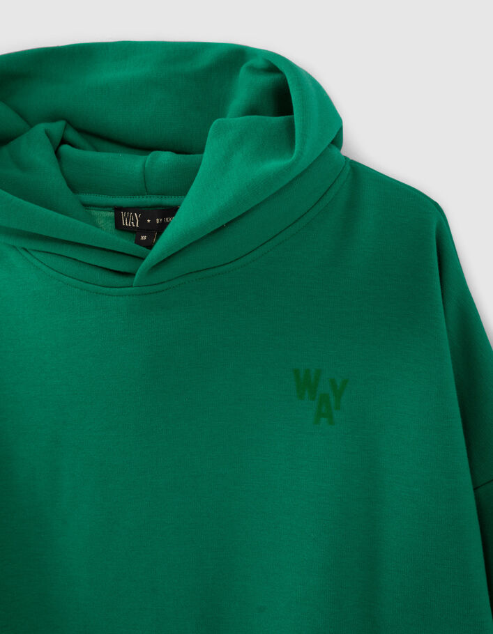 Sweat vert cropped flocage dos fille