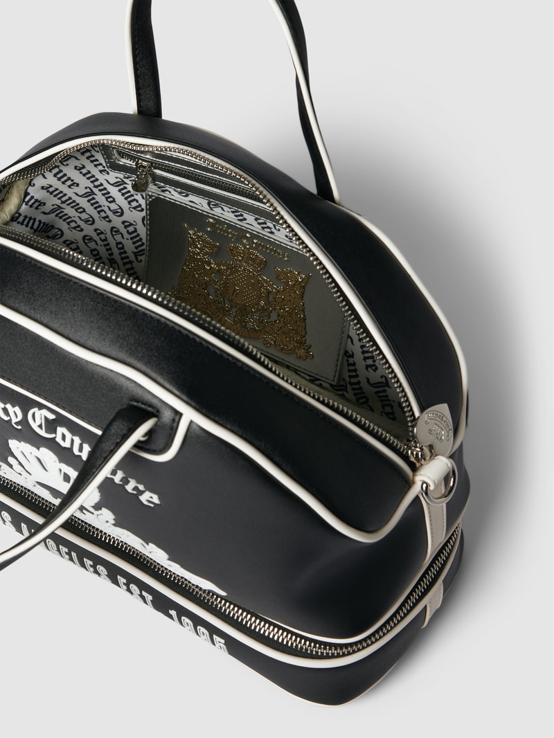 Bowling Bag mit Label-Detail Modell 'HEATHER' in schwarz