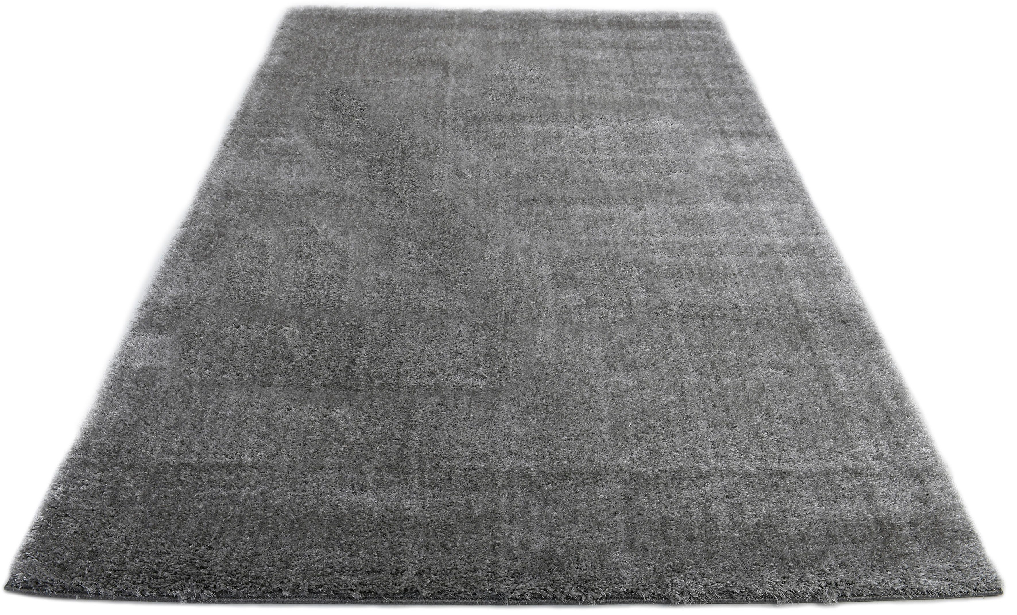 Hochflor-Teppich Amina, my home, rechteckig, Höhe: 43 mm, Shaggy in Uni-Farben, einfarbig, leicht glänzend, besonders weich