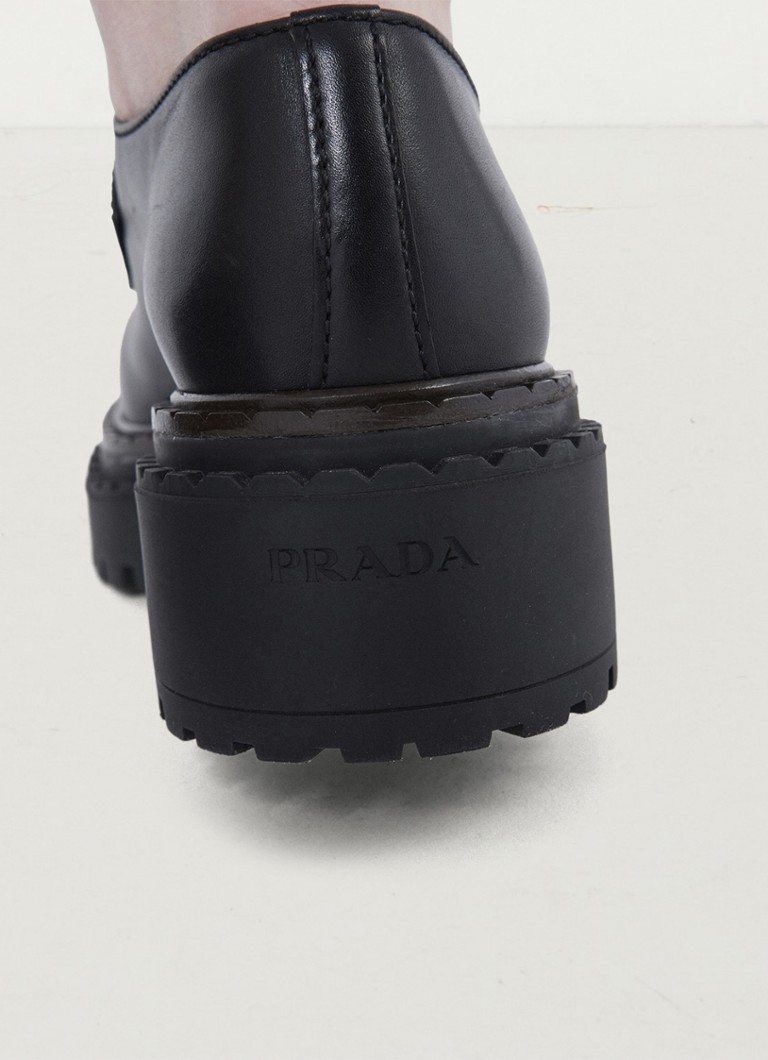 Prada  Double Chocolate loafer van leer