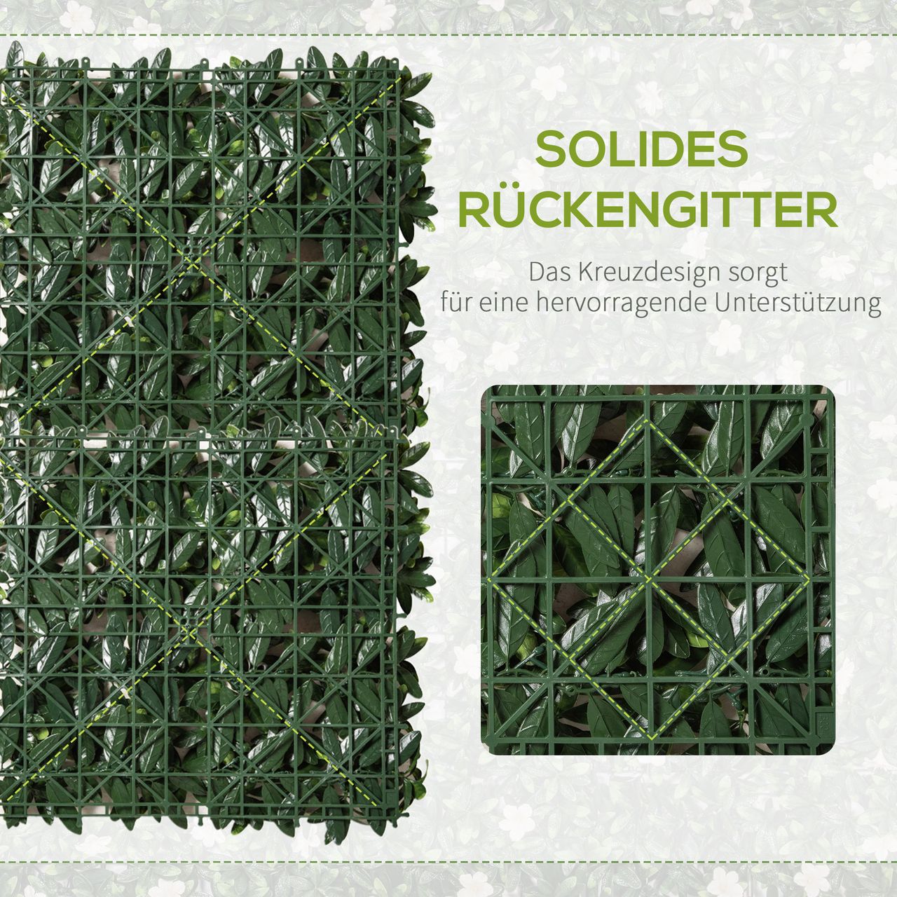 Outsunny 12 Stück künstliches Pflanzenwand Garten Outdoor Dekor