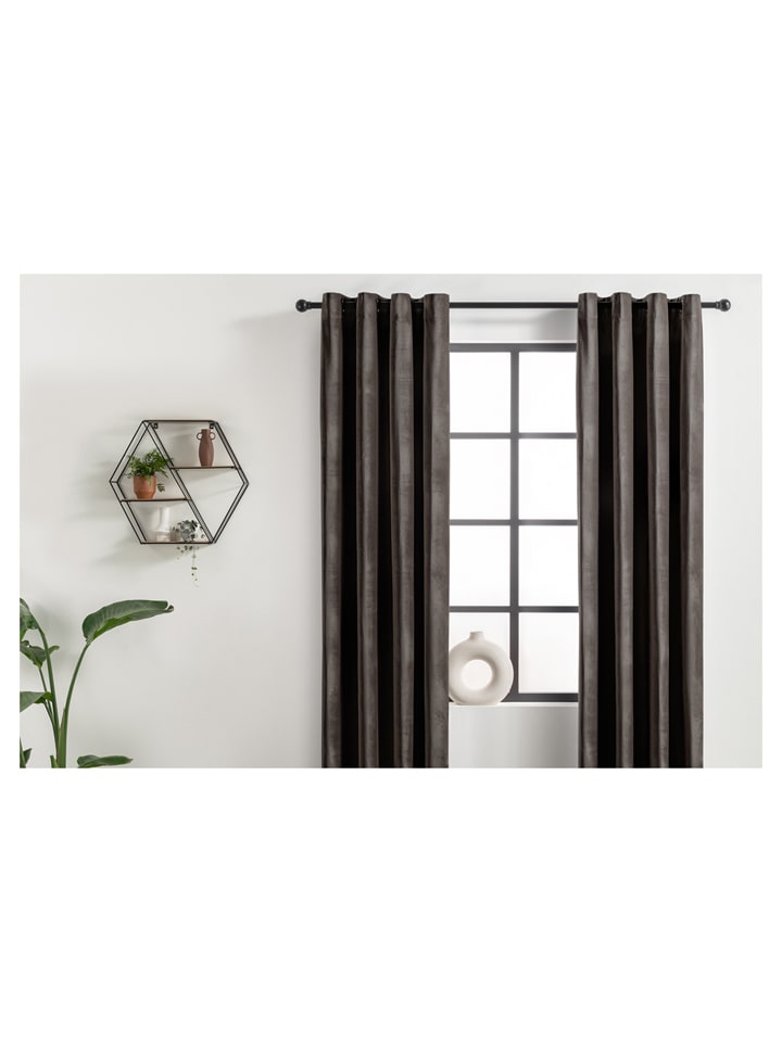 Lifa Living Ösenvorhang in Taupe günstig kaufen 150x250 cm