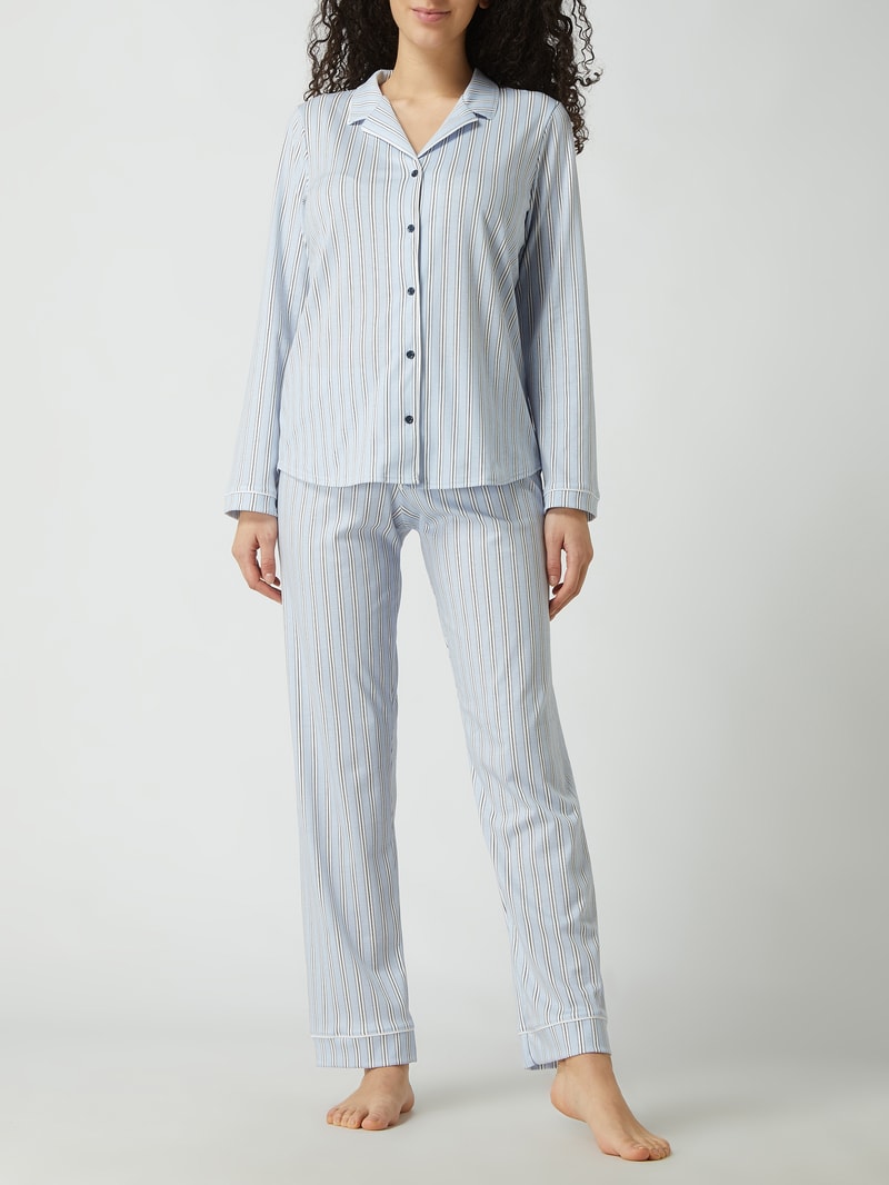 Modern Fit Pyjama aus Baumwolle Modell 'Sweet Dreams' in blau