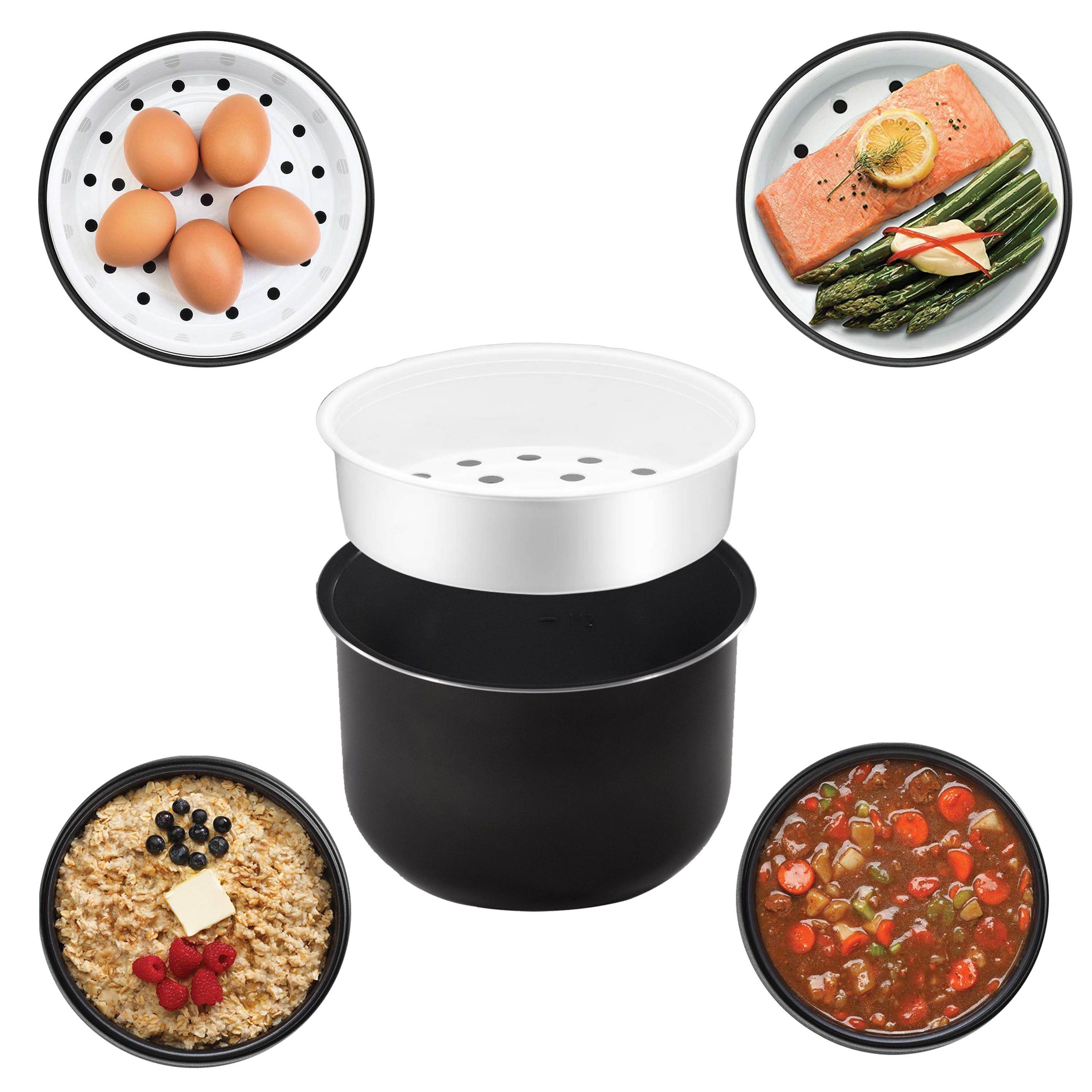 TurboTronic by Z-Line Multikocher 5 Liter Dampfgarer, japanischer Reiskocher Slowcooker mit Timer, 860 W, Schwarz Digital für Milchreis Multivarka Schongarer