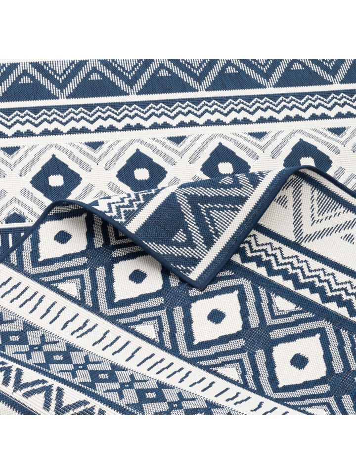 Pergamon In- und Outdoor Teppich Beidseitig Cape Cod  Ethno in Blau günstig kaufen
