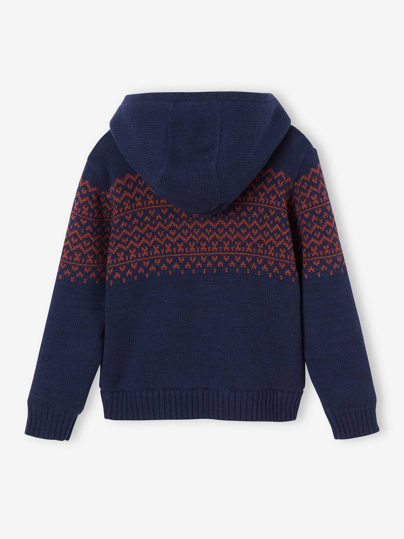Vertbaudet Gefütterte Jungen Strickjacke - grau meliert