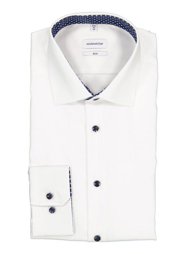 Seidensticker, Hemd, Slim Fit, Baumwoll-Stretch, Extra langer Arm, weiß