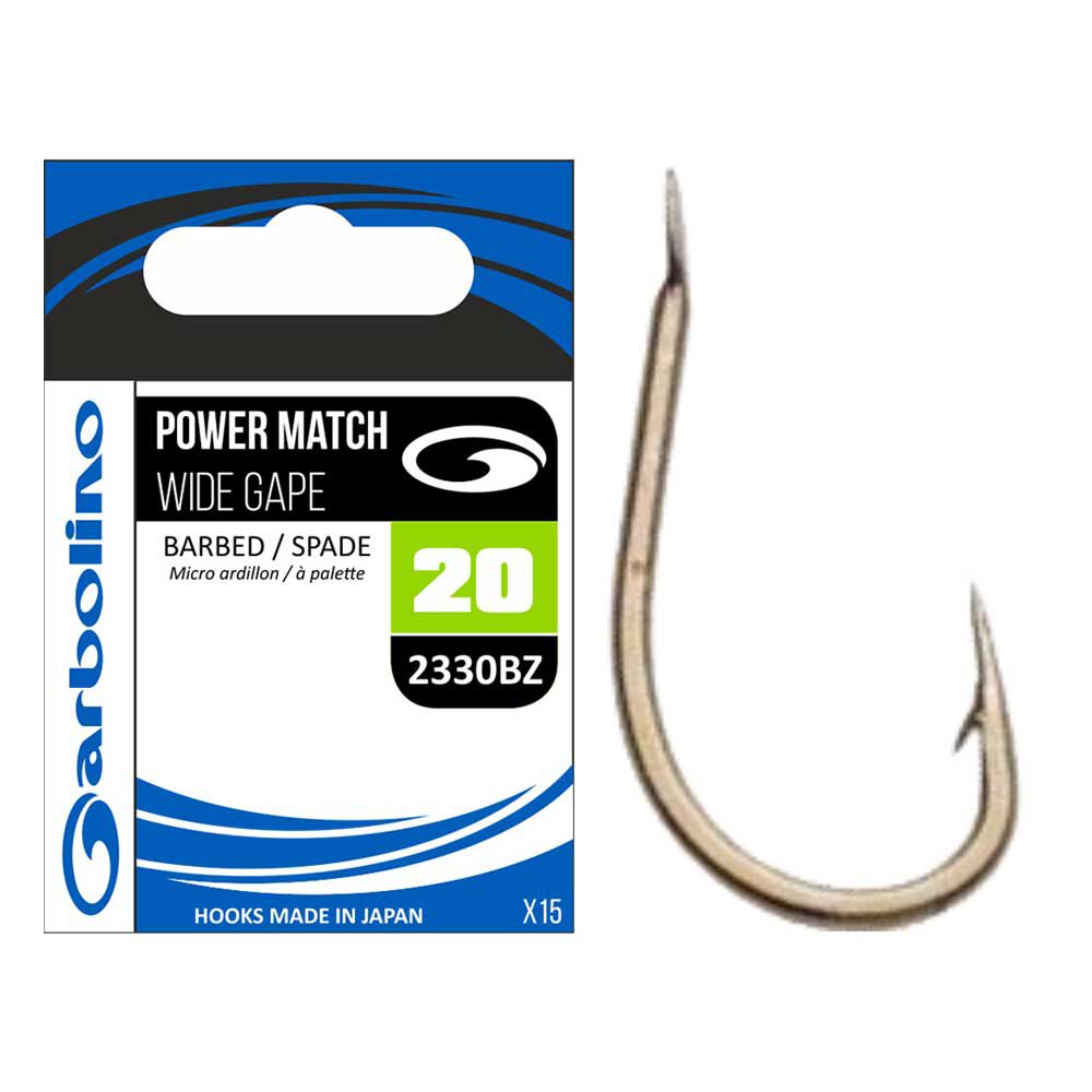 Hameçon non monté GARBOLINO power match wide gape 2330bz (x15)