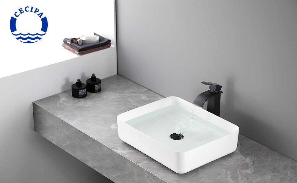 CECIPA Waschtischarmatur Waschbecken Armatur Wasserfall Wasserhahn mit Hoher WasserfallAuslauf
