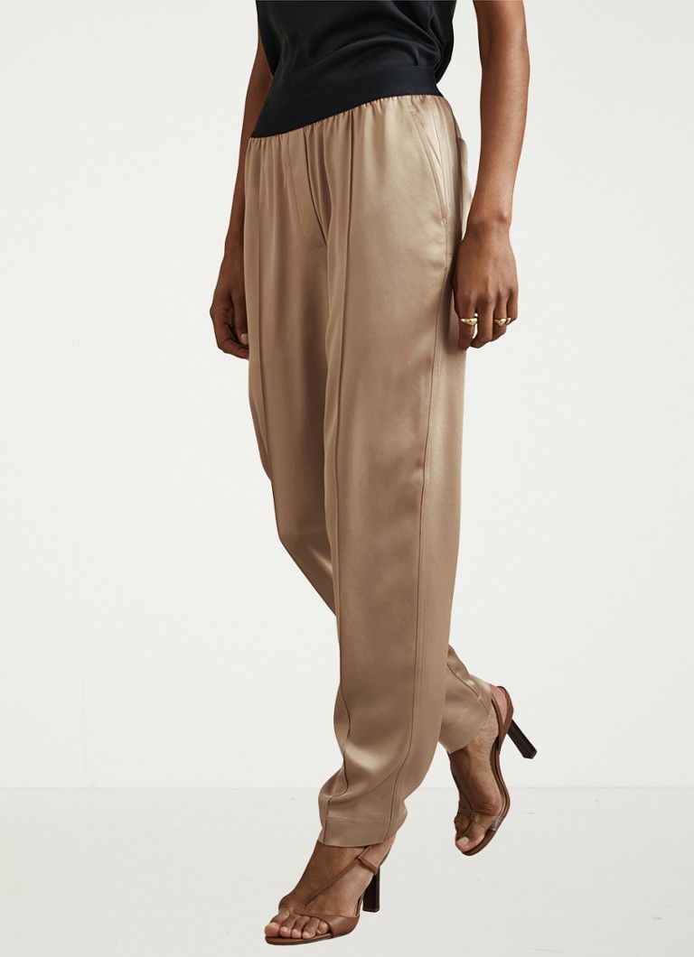Reiss Elea tapered fit satin trousers