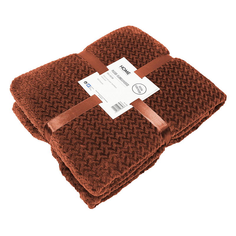 Home Pledd 150x200 cm flanellfleece Cognac