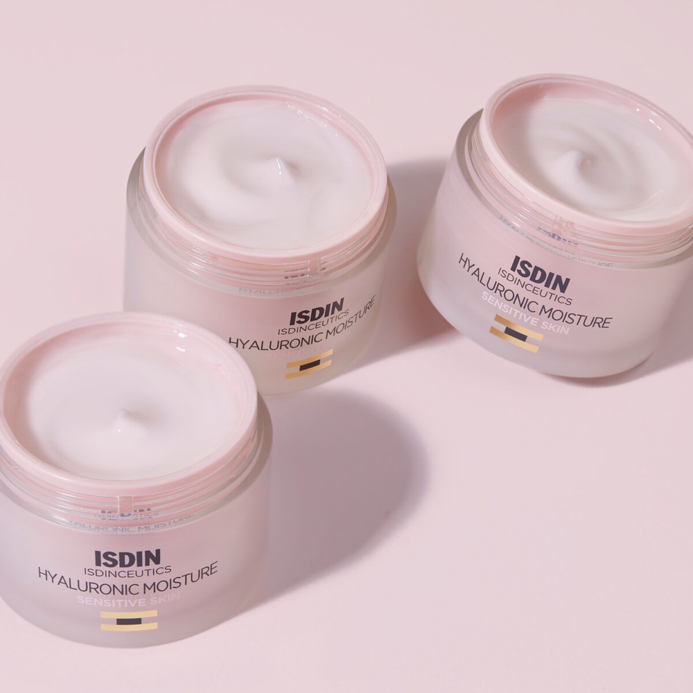 isdin Hyaluronic Moisture Peaux sensibles Crème de jour hydratante à l'acide hyaluronique Peaux Sensibles