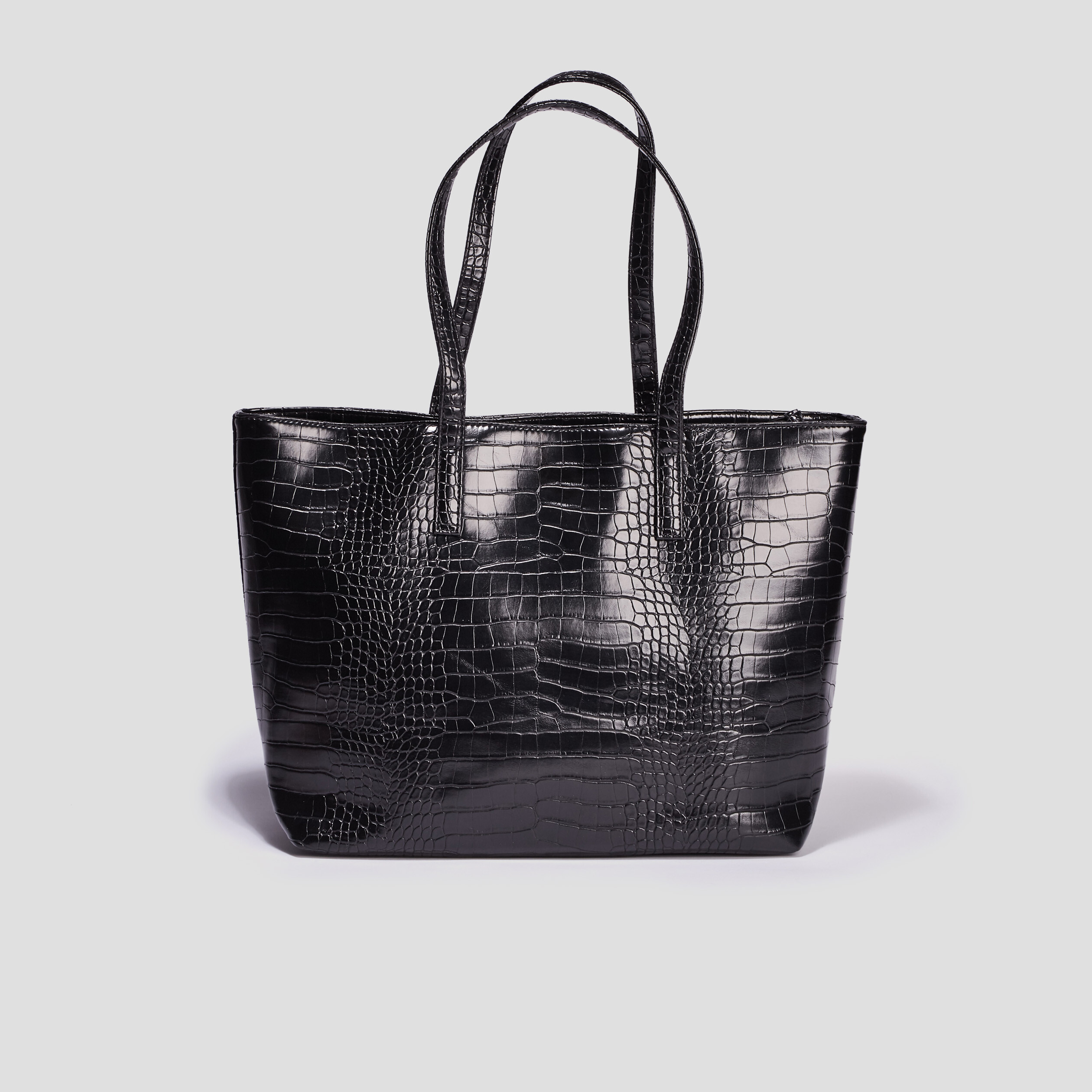 Sac cabas texturé noir femme | La Halle