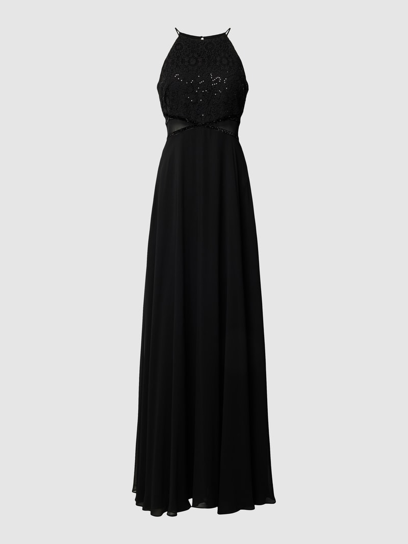 Cocktailkleid mit Neckholder in schwarz