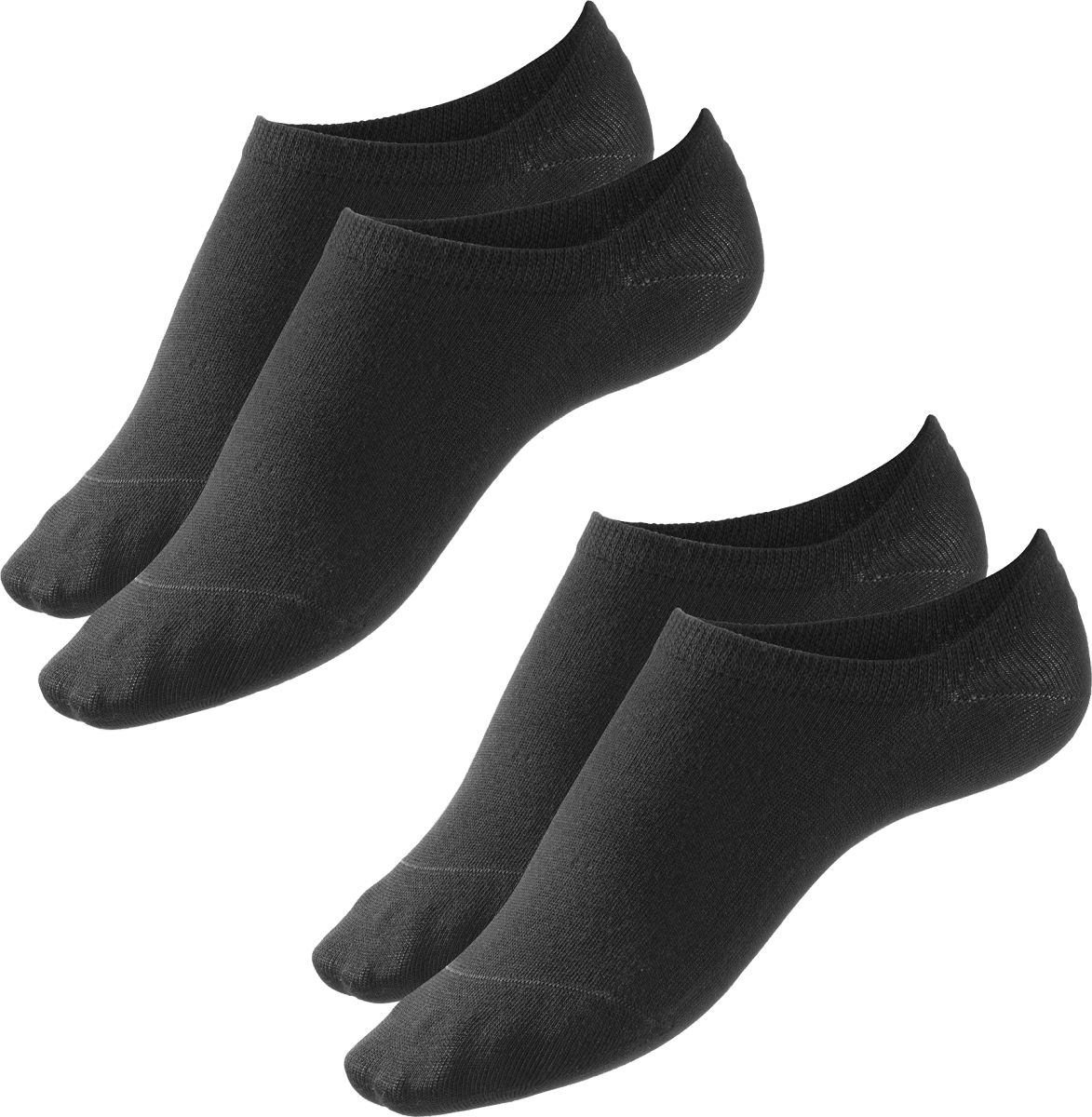 Füßlinge mit Viskose & Fersen-ABS schwarz Gr. 39-42, 2 St