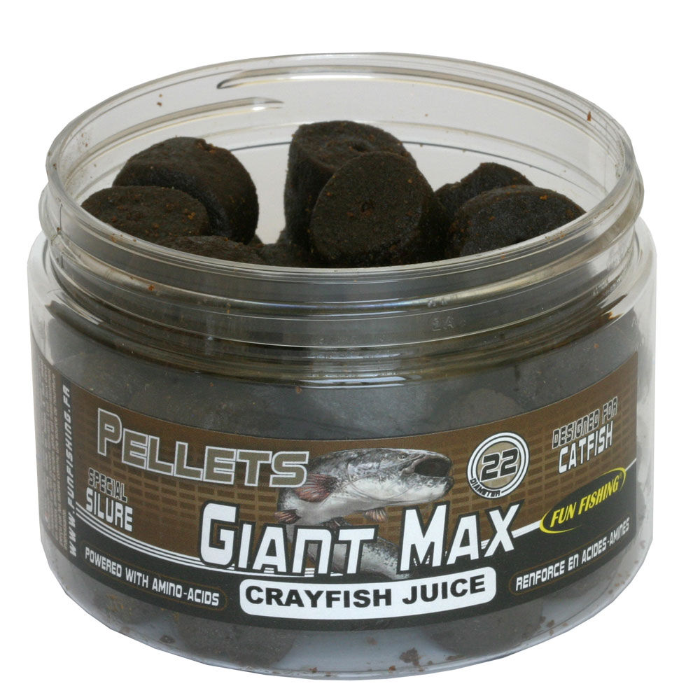 Pellets d'eschages fun fishing giant max pellets crayfish juice 22mm 300g
