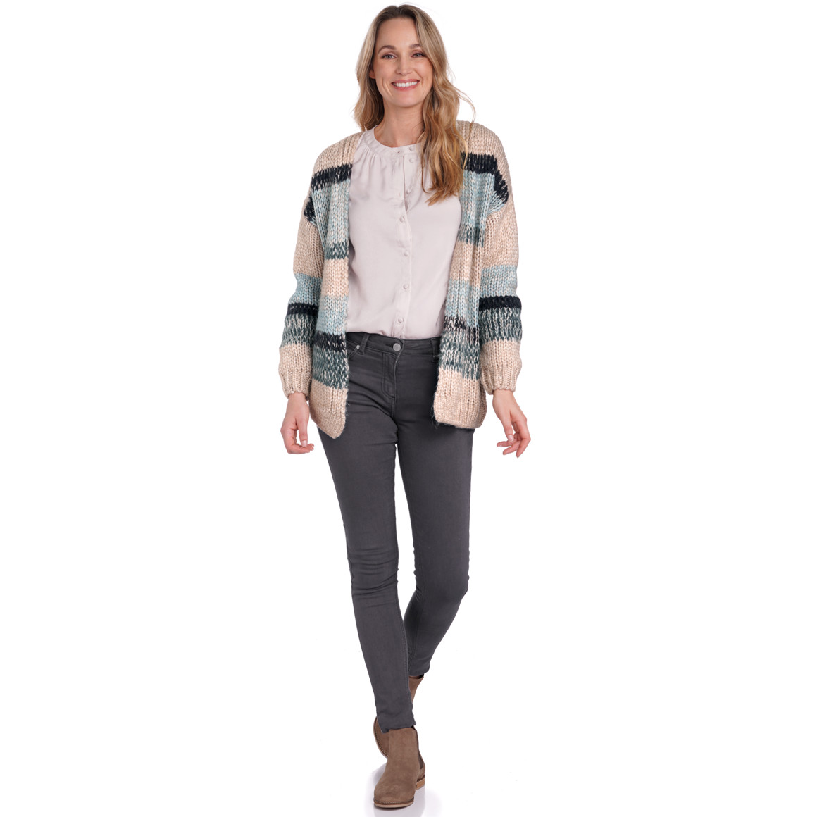 Damen Strickjacke im Streifen-Look