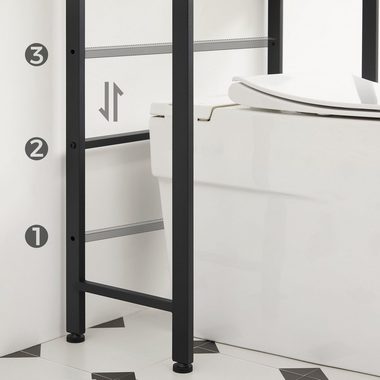 VASAGLE Badregal Toilettenregal, Badezimmerregal, 3 offenen Ablagen