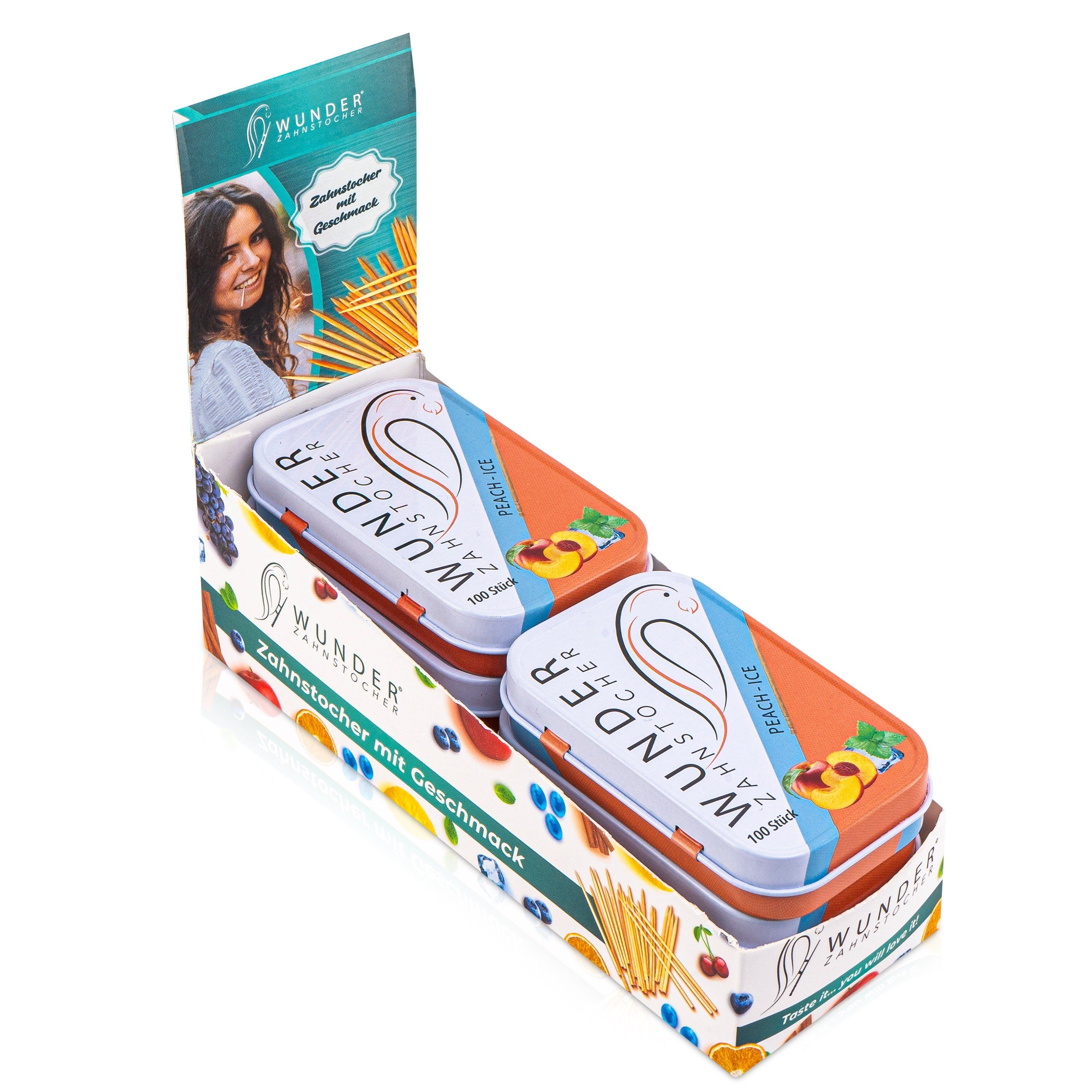 Wunder Zahnstocher Mundpflegecenter Wunder Zahnstocher Display 6er Pack Pfirsich/Ice
