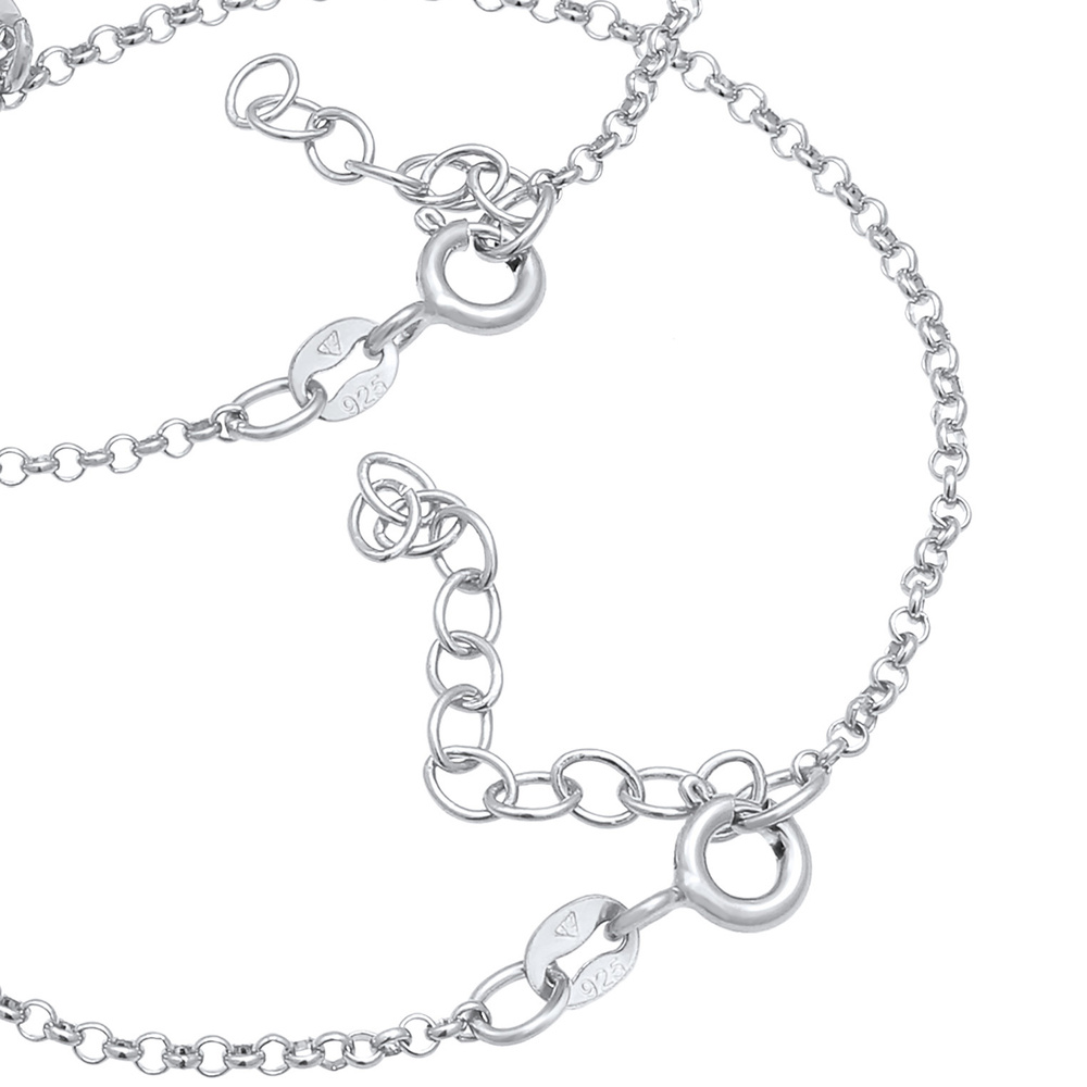 Elli Elli Bracelet Femmes Mère Fille Set Cœur Plaquette Cut Out en Argent Sterling 925 Bracelet