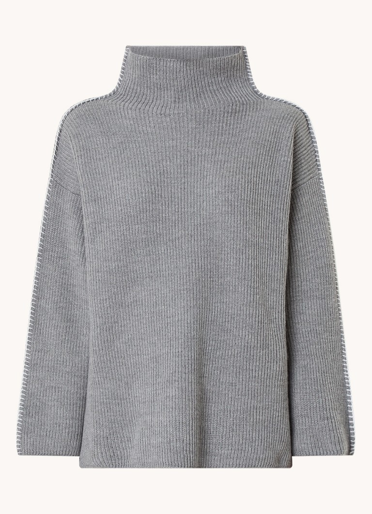 Pulover MaxMara Fanfara din lână virgină tricotată gros, cu guler înalt
