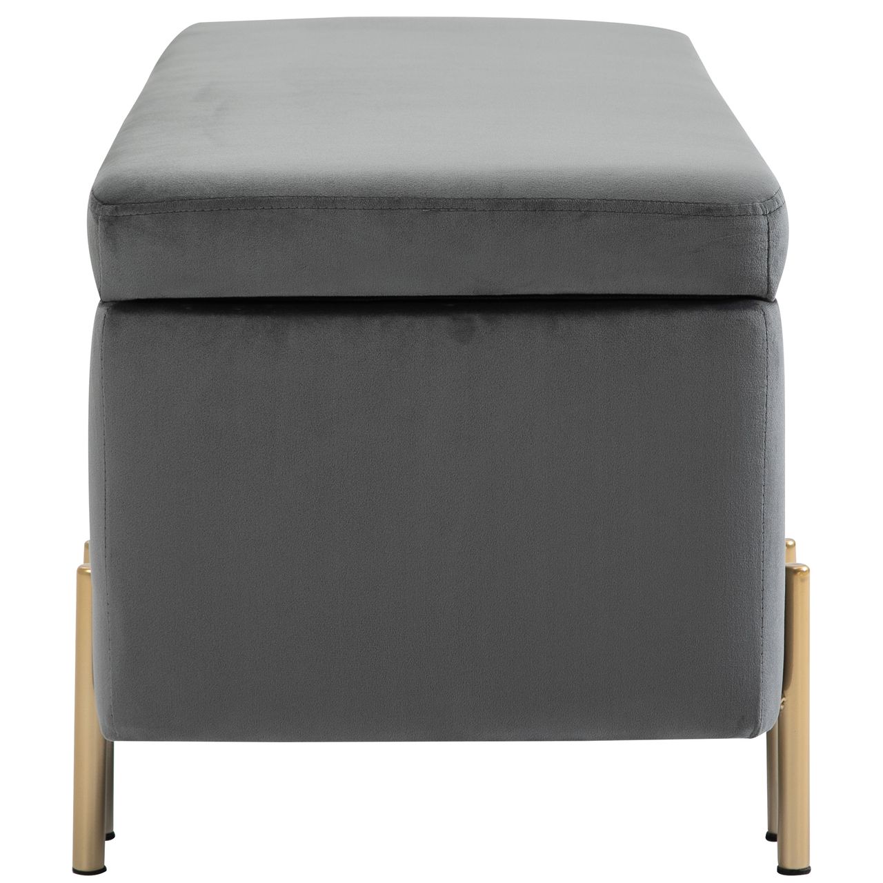 HOMCOM Sitzbank, Polsterbank mit Stauraum, Truhenbank, Stoff, Metall, Schaumstoff, Dunkelgrau, 100 x 40 x 42 cm