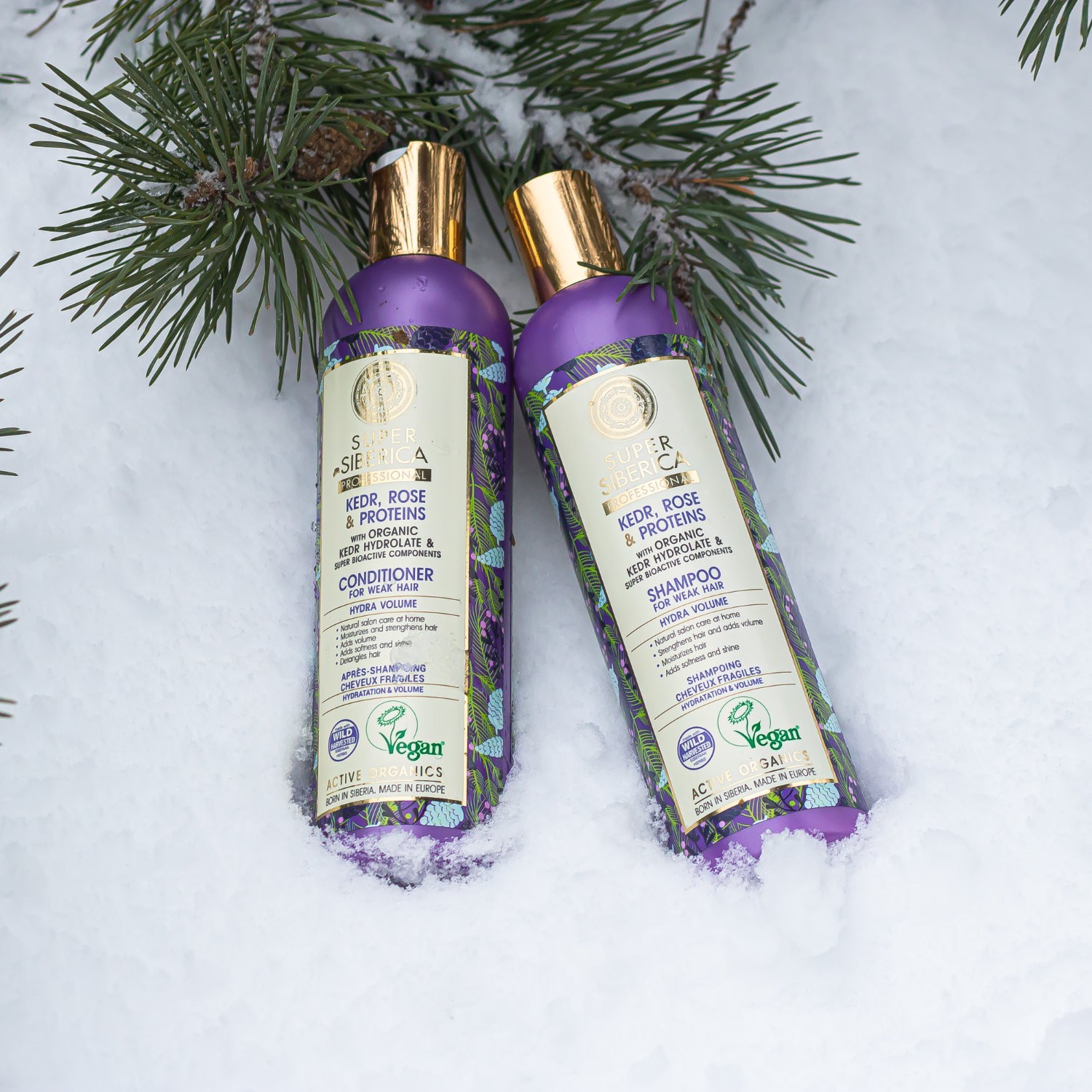 Natura Siberica Conditioner με Κέδρο και Τριαντάφυλλο για Εύθραυστα Μαλλιά