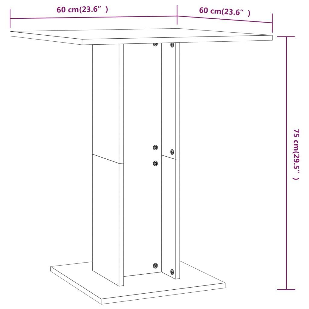 vidaXL Esstisch Bistrotisch Weiß 60x60x75 cm Holzwerkstoff (1-St)