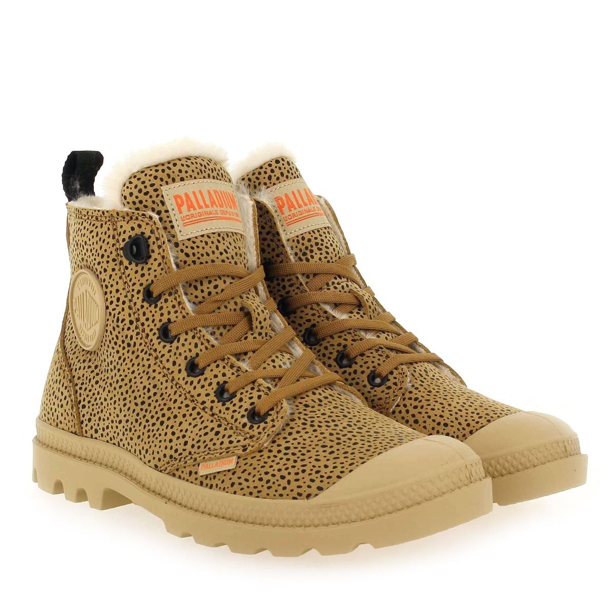 Palladium  PAMPA HI ZIP WOOL SAFARI - Beige Léopard