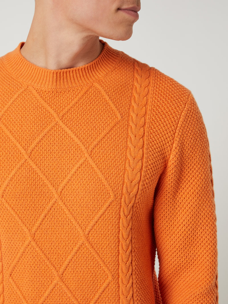Pullover aus Woll-Baumwoll-Mix in orange