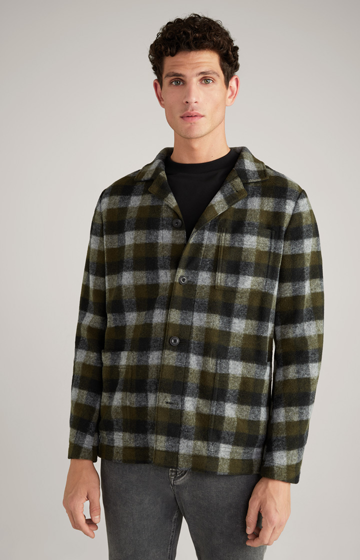 Flanell-Overshirt Haiko in Grün/Grau kariert