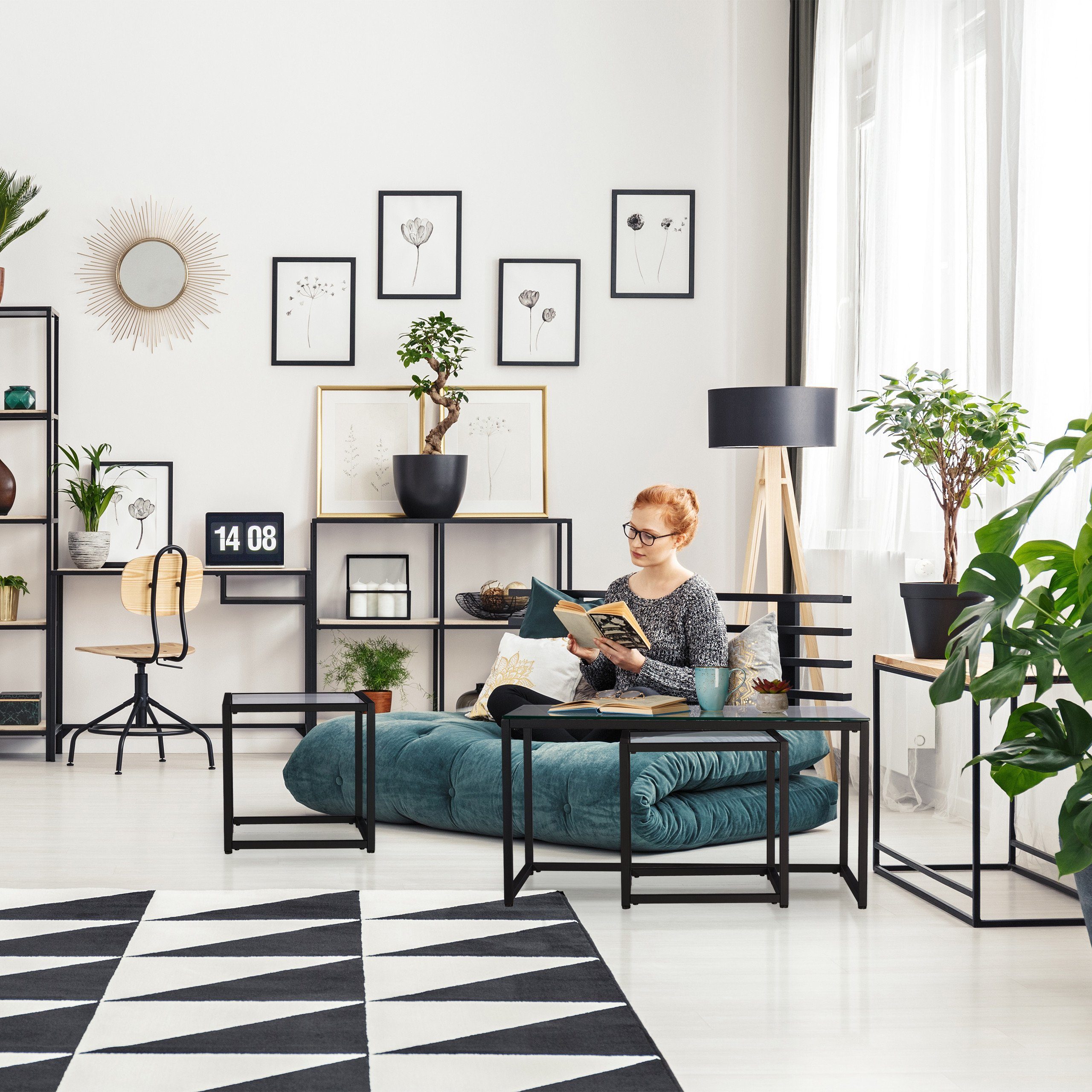 relaxdays Beistelltisch Beistelltisch 3er Set