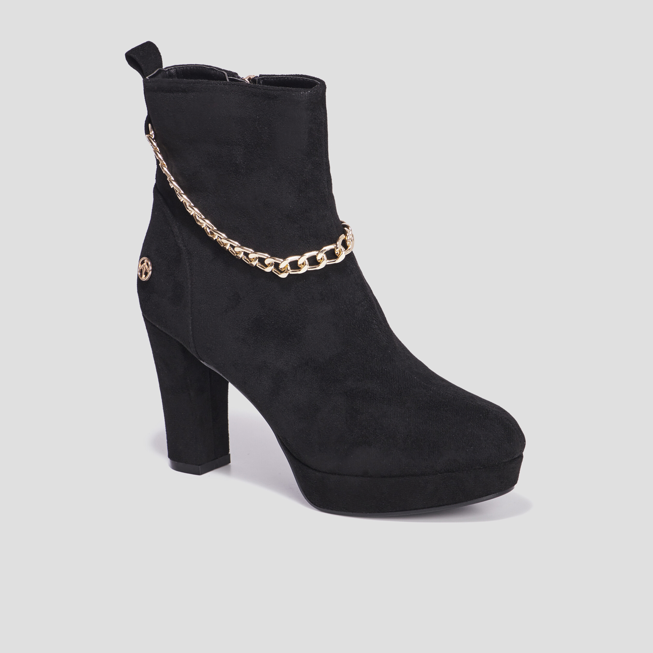 Bottines à talon avec chaînes Mosquitos noir femme | La Halle