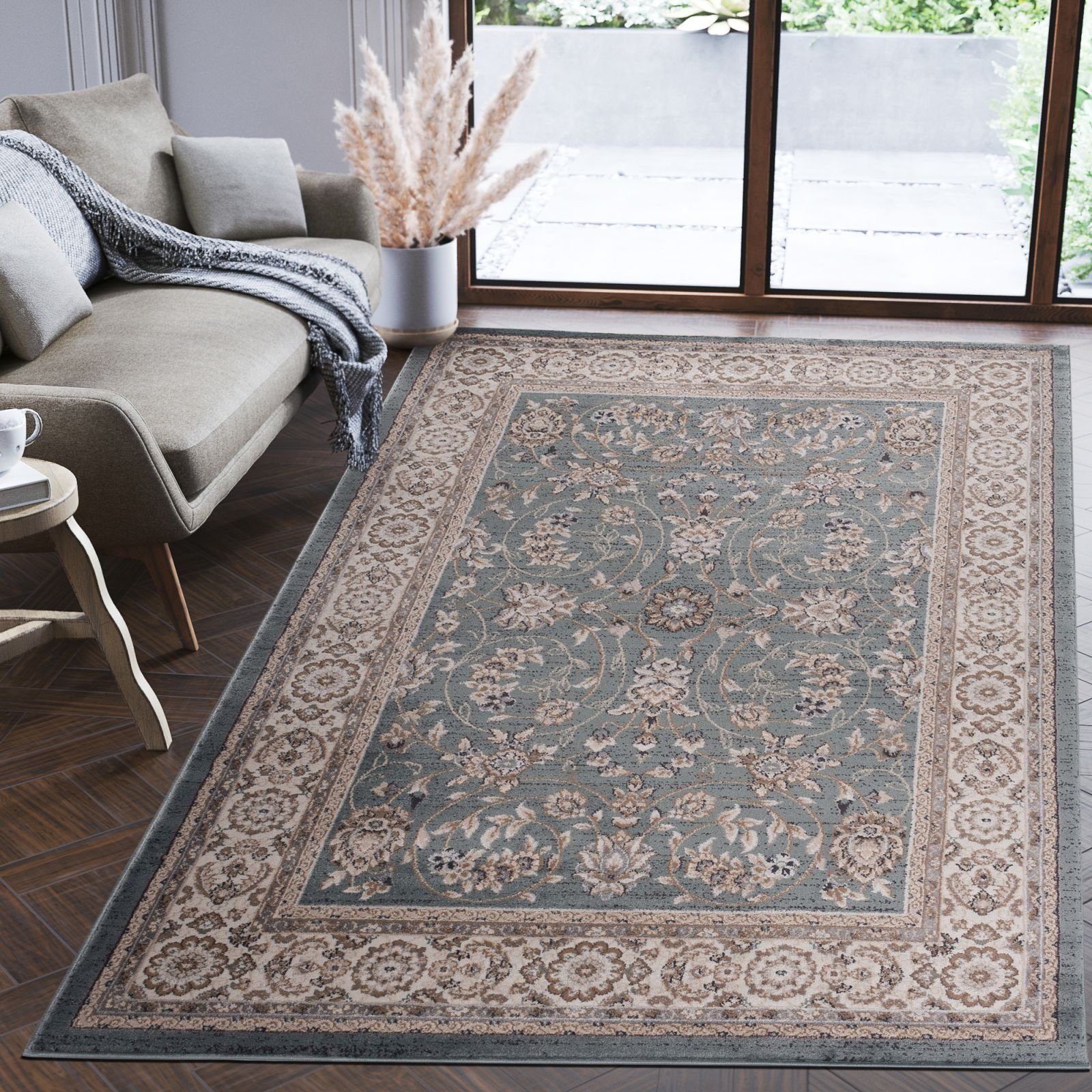 Orientteppich Oriente Teppich - Traditioneller Teppich Orient Blau, Mazovia, 60 x 100 cm, Geeignet für Fußbodenheizung, Pflegeleicht, Wohnzimmerteppich