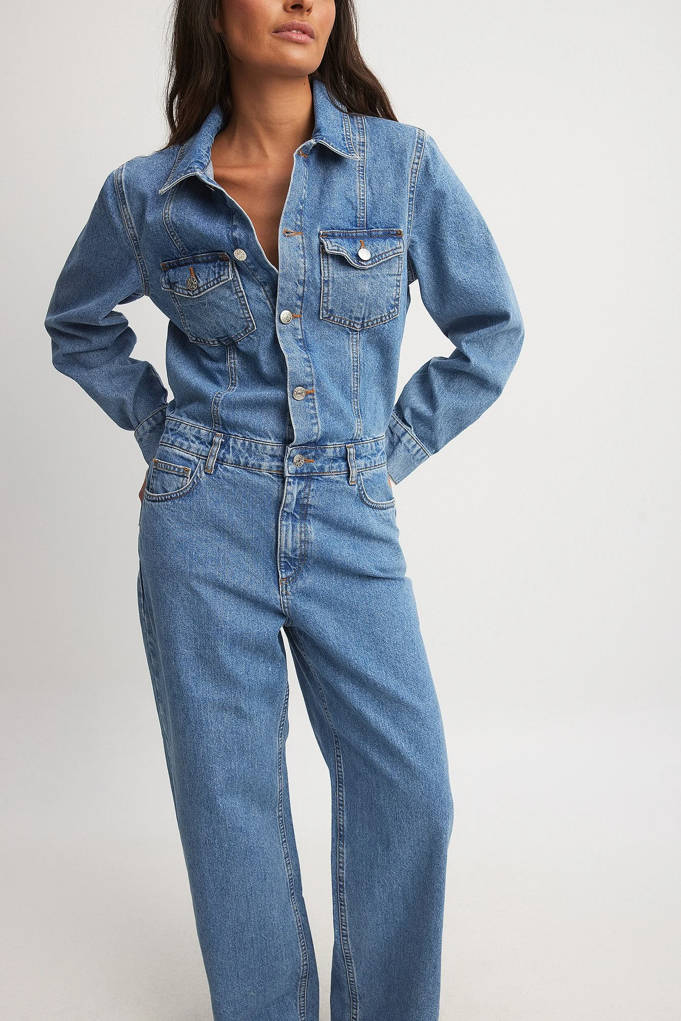 Loose Denim Jumpsuit