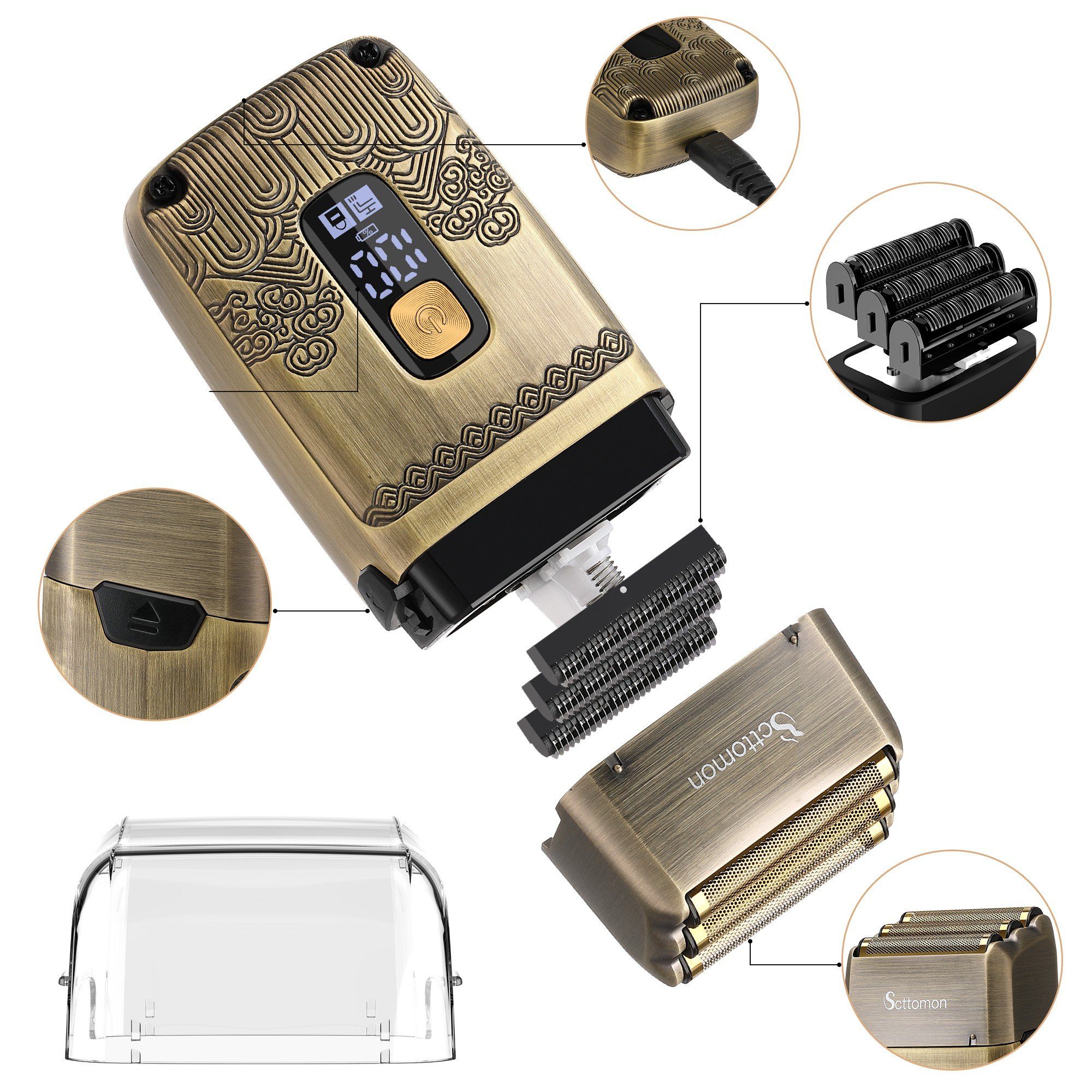 SOLIMPIA Haarschneider RSCW-767, 3-in-1-Trimmer, Elektrischer Rasierer für Herren