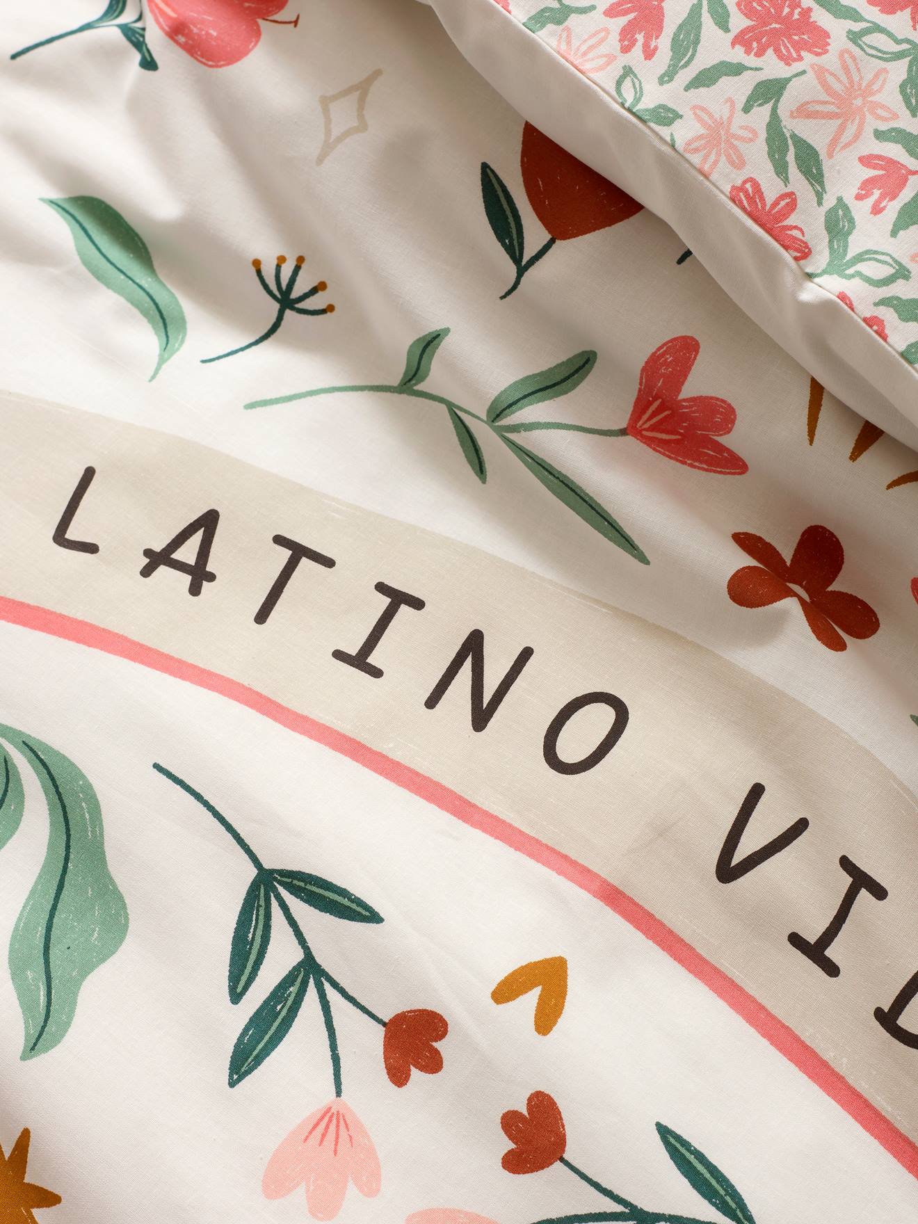 Vertbaudet Kinder Bettwäsche-Set LATINO VIBES mit Recycling-Baumwolle - mehrfarbig
