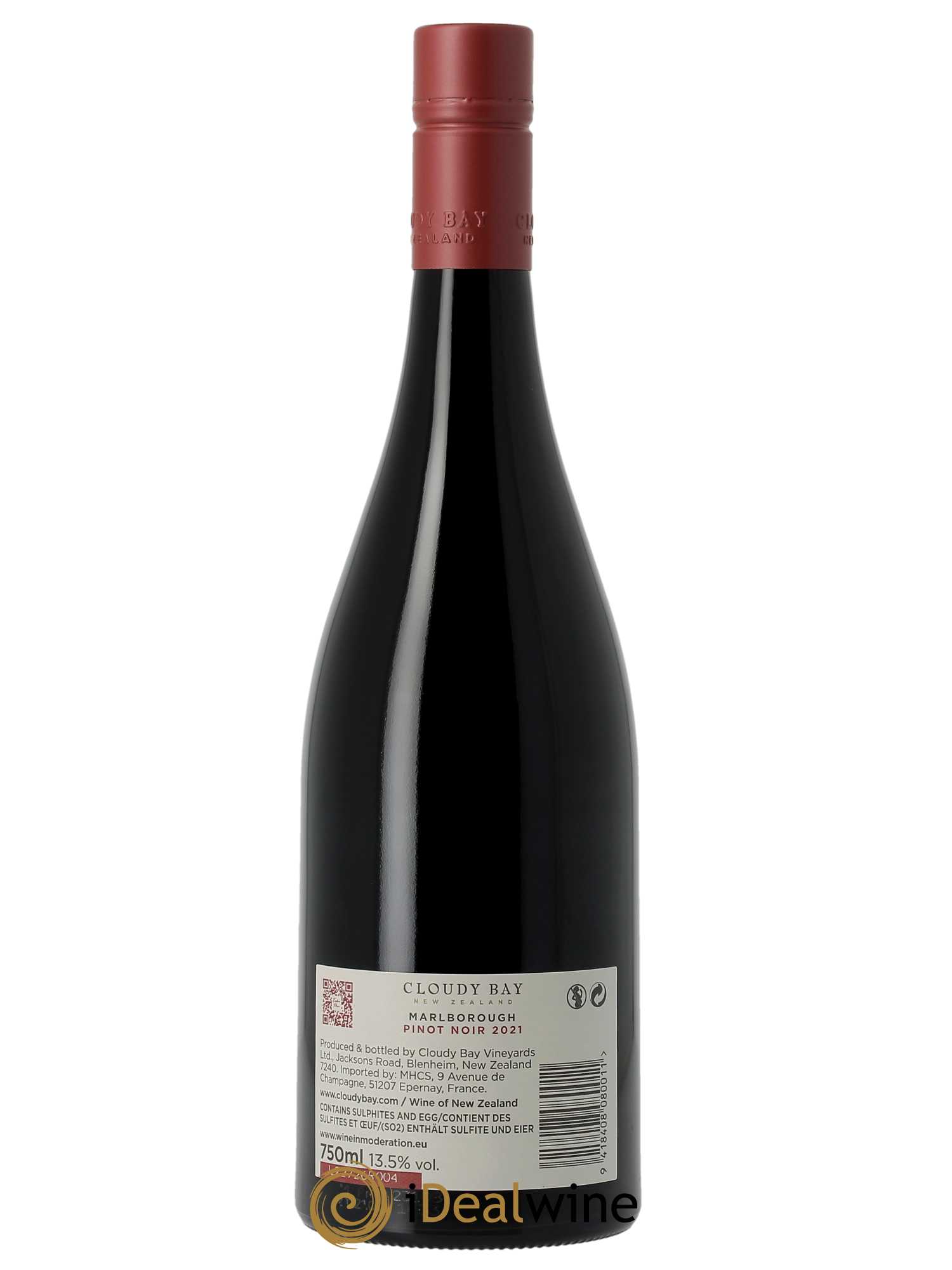 Central Otago Cloudy Bay Pinot Noir  2021 - Lot de 1 Bouteille