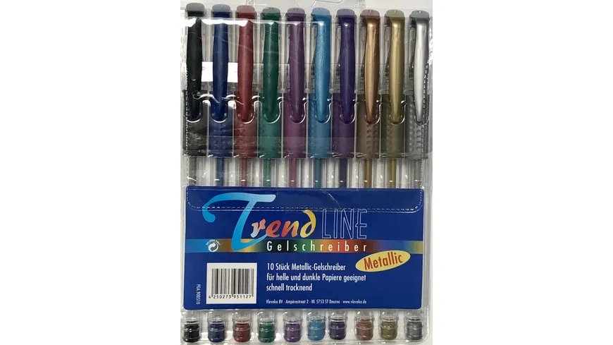 TrendLINE Gelschreiber Metalllic 10er Etui
