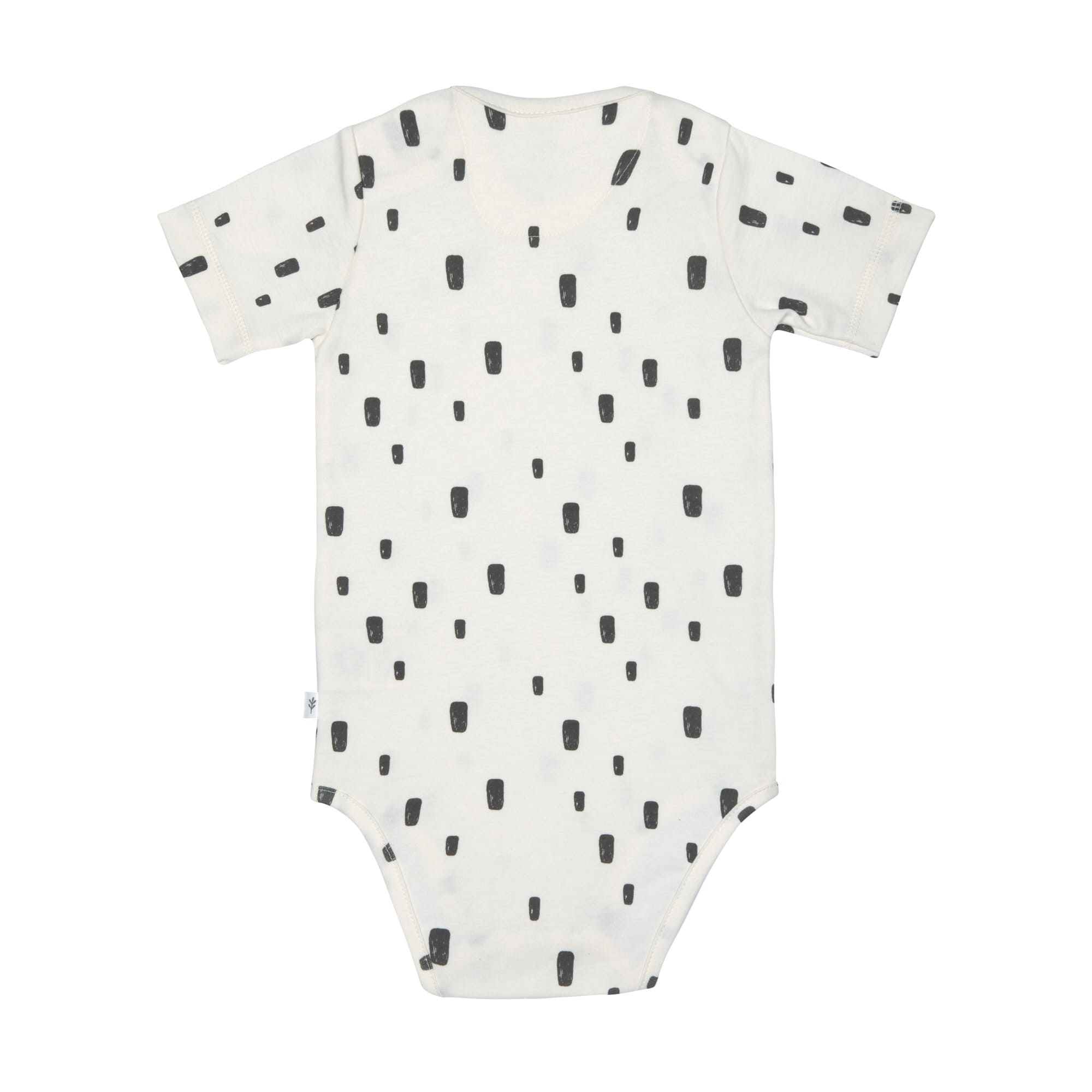 Baby Body kurzarm - Bio Baumwolle, Rechtecke, Weiß