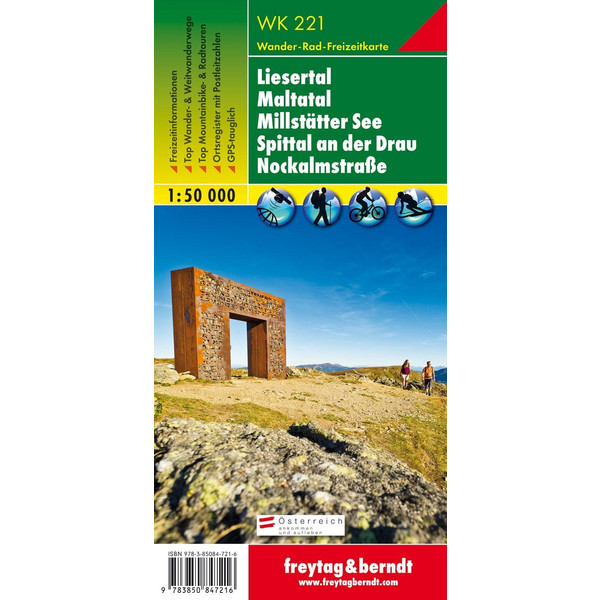 Liesertal, Maltatal, Millstätter See, Spittal an der  Drau, Nockalmstrasse 1 : 50 000 - Wanderkarte