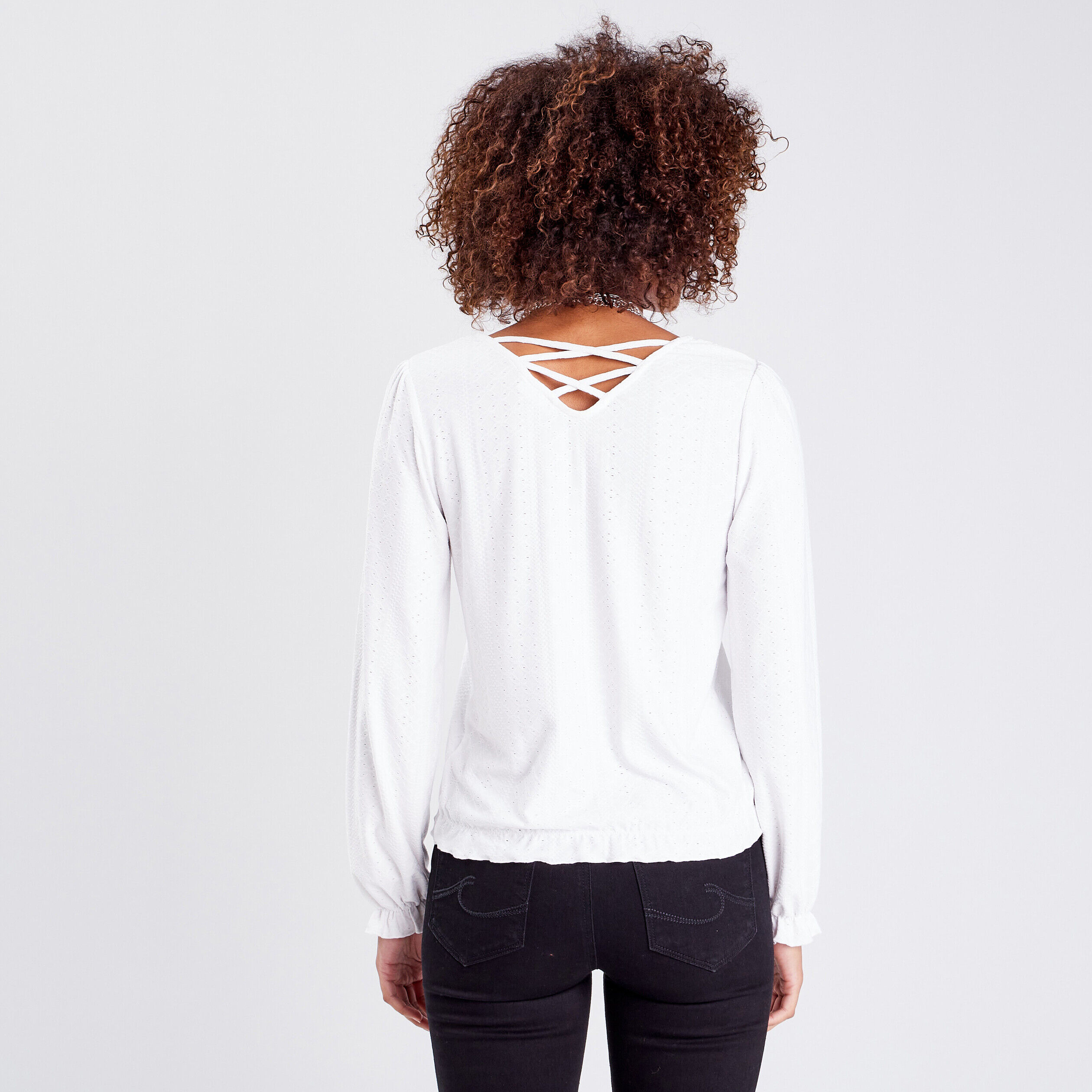 T-shirt manches longues ecru femme | Cache Cache