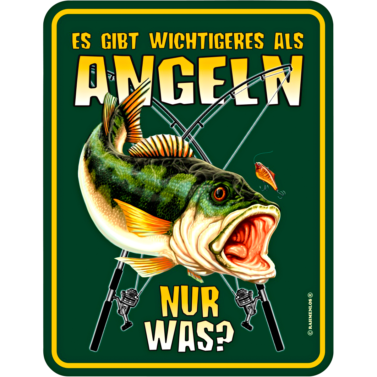 Rahmenlos Magnet (Es gibt Wichtigeres als Angeln)